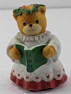 Vintage 1992 Lucy Rigg Enesco Teddy Bear Christmas Choir Girl Porcelain Signed